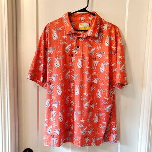 Jack Nicklaus Orange Flamingo Eco Choice Polo Shirt- Sz Large